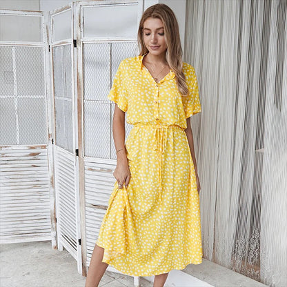 Soléa™ | Vibrant Multi-Colour Summer Midi Dress